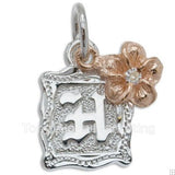 Initial top with plumeria charm