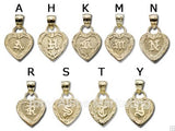 14K Heart Initial Top