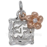 Initial top with plumeria charm