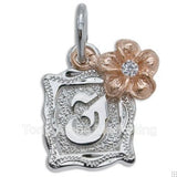 Initial top with plumeria charm