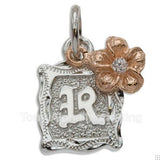 Initial top with plumeria charm