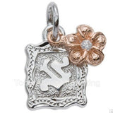 Initial top with plumeria charm