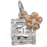 Initial top with plumeria charm