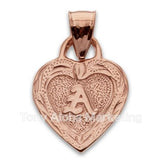 14K Heart Initial Top
