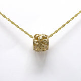 14K Plumeria Tube Pendant