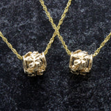 14K Plumeria Tube Pendant
