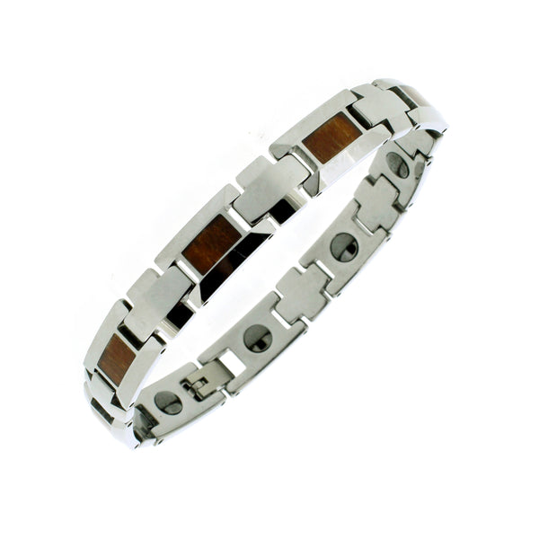 Koa Wood& Abalone Tungsten Bracelet