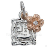 Initial top with plumeria charm