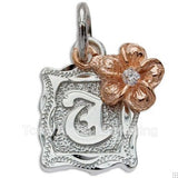 Initial top with plumeria charm