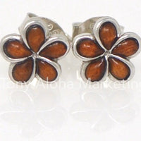 Plumeria Koa Wood Earrings / Stud