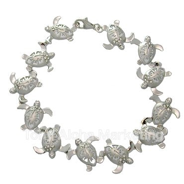 Openwork Honu Hibiscus w/CZ Bracelet