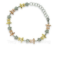 Tri Color Plumeria Bracelet