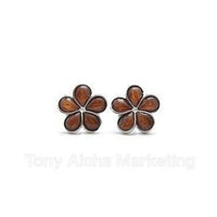 Plumeria Koa Wood Earrings / Stud