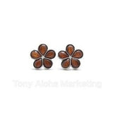 Plumeria Koa Wood Earrings / Stud